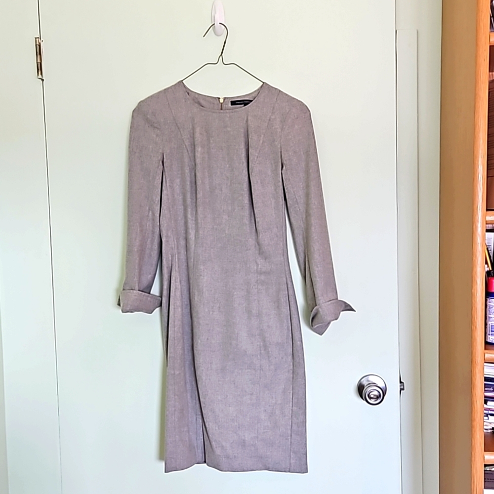 Grey wool sheath dress